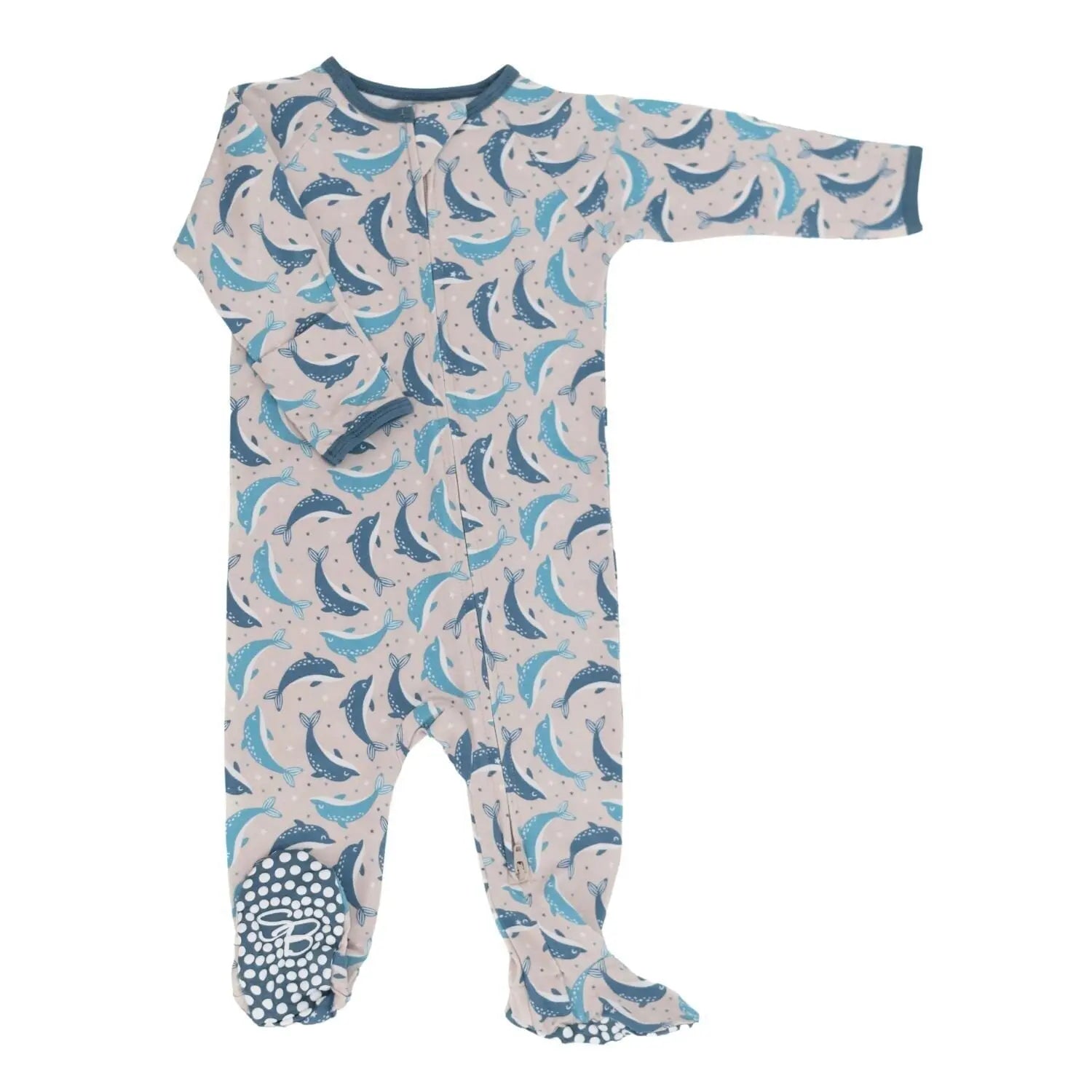 Sweet Bamboo Luxury Baby Zipper Footie with 2 Way Zip and Silicone Grips for Comfortable Sleep - Apparel & Accessories > Clothing > Baby & Toddler Clothing > Baby & Toddler Sleepwear Footies
