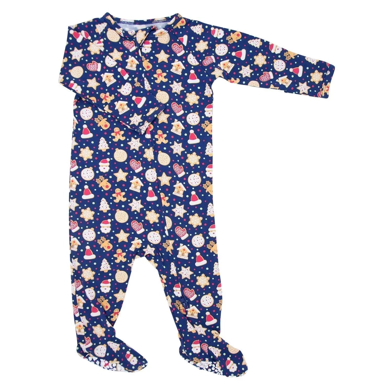 Zipper Footie with Two Way Zipper Silicone Grips and Fold Over Cuffs Sweet Bamboo
