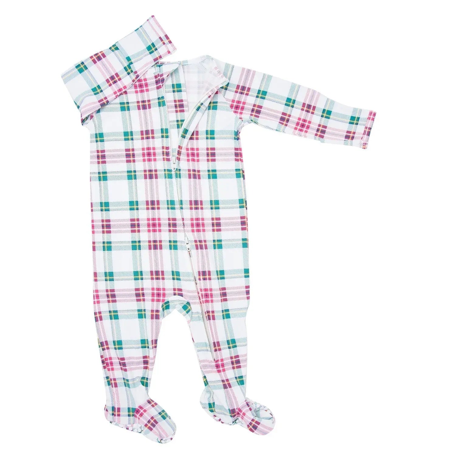 Zipper Footie with 2 Way Zip and Silicone Grips for Baby Comfort Sweet Bamboo
