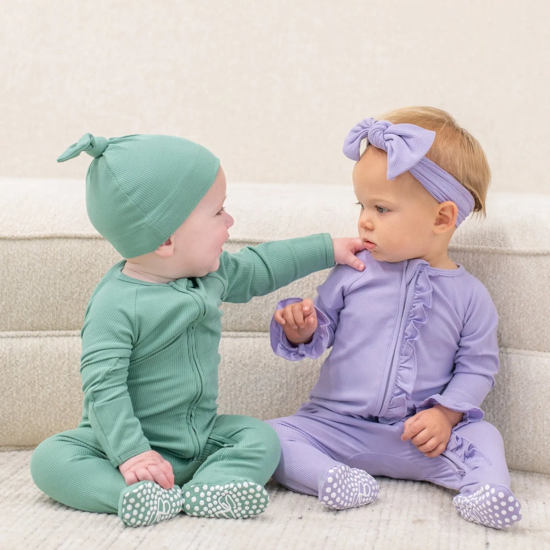 Sweet Bamboo Cozy Baby Zipper Footie with Two Way Zipper and Silicone Grips for Easy Changes - Apparel & Accessories > Clothing > Baby & Toddler Clothing > Baby & Toddler Sleepwear Footies