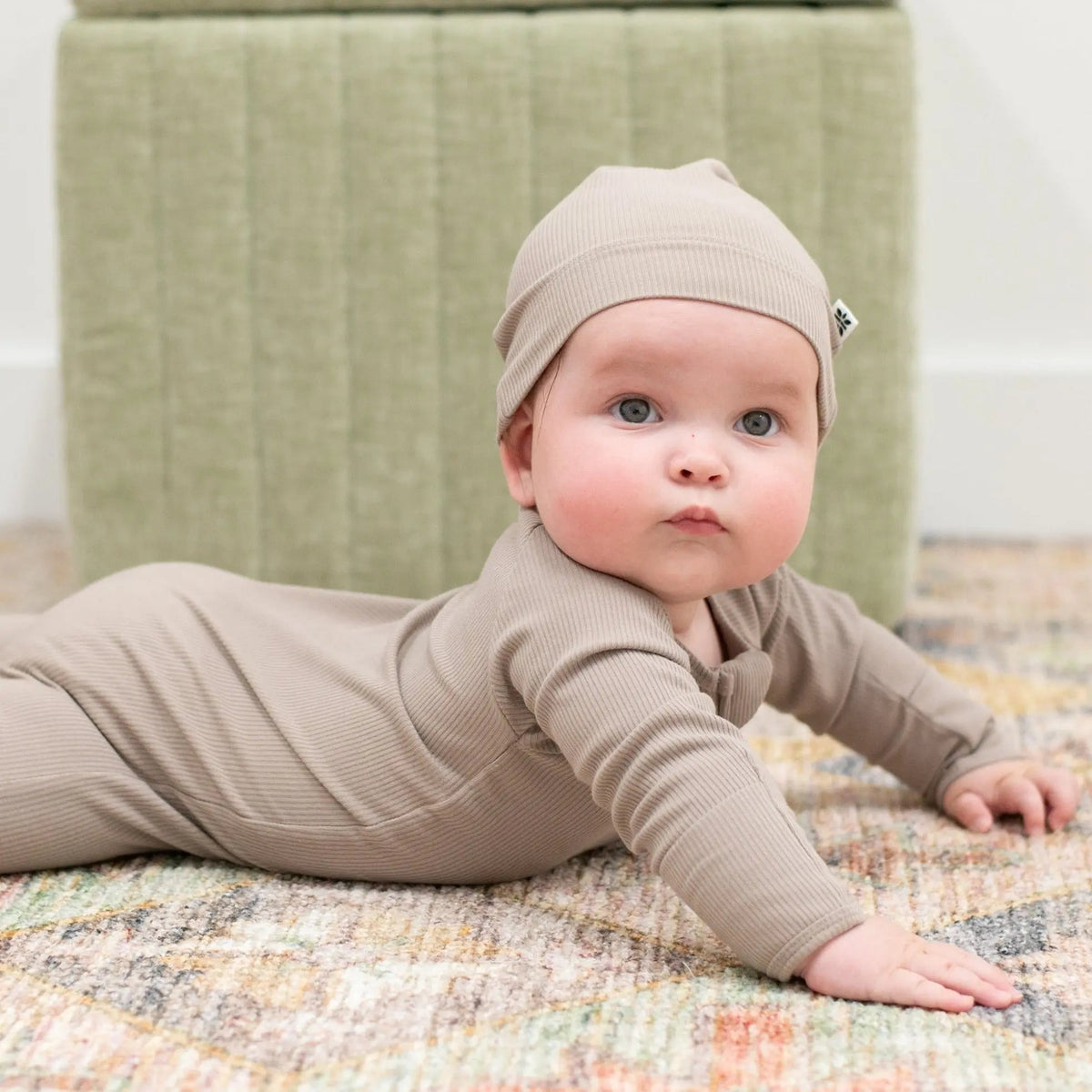 Sweet Bamboo Zipper Footie Just Taupe - 