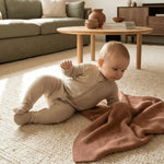 Sweet Bamboo Zipper Footie Oatmeal Rib - 