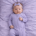 Sweet Bamboo Zipper Footie Orchid Petal Rib - 