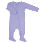 Sweet Bamboo Zipper Footie Orchid Petal Rib - 