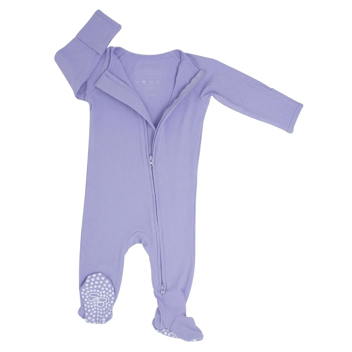 Sweet Bamboo Zipper Footie Orchid Petal Rib - 