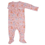 Sweet Bamboo Dalmatian Poodle Puppy Zipper Footie with Silicone Grips for Babies - Apparel & Accessories > Clothing > Baby & Toddler Clothing > Baby & Toddler Sleepwear Footies