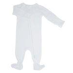 Sweet Bamboo Zipper Footie Pure White Rib - 