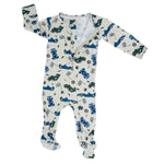 Sweet Bamboo Green Blue Nasar Zipper Footie with Two Way Zipper for Babies - Apparel & Accessories > Clothing > Baby & Toddler Clothing > Baby & Toddler Sleepwear Footies