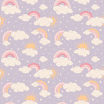 Sweet Bamboo Lavender Rainbows and Clouds Zipper Footie with Silky Soft Fabric for Babies - Apparel & Accessories > Clothing > Baby & Toddler Clothing > Baby & Toddler Sleepwear Footies