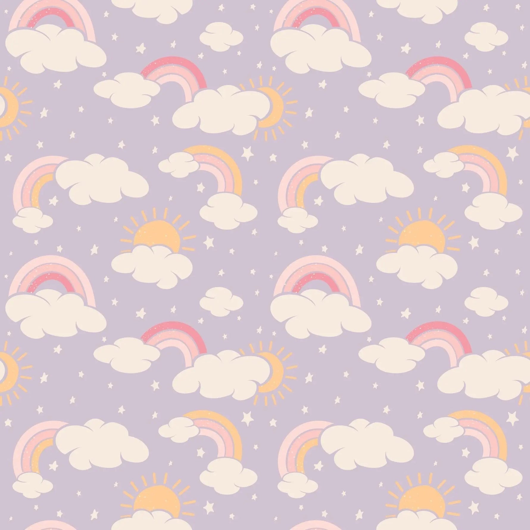 Sweet Bamboo Lavender Rainbows and Clouds Zipper Footie with Silky Soft Fabric for Babies - Apparel & Accessories > Clothing > Baby & Toddler Clothing > Baby & Toddler Sleepwear Footies