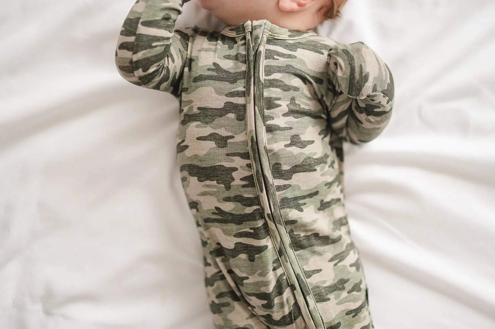 Zipper Romper Camo Soft Bamboo Viscose Baby Outfit Harp Angel Boutique