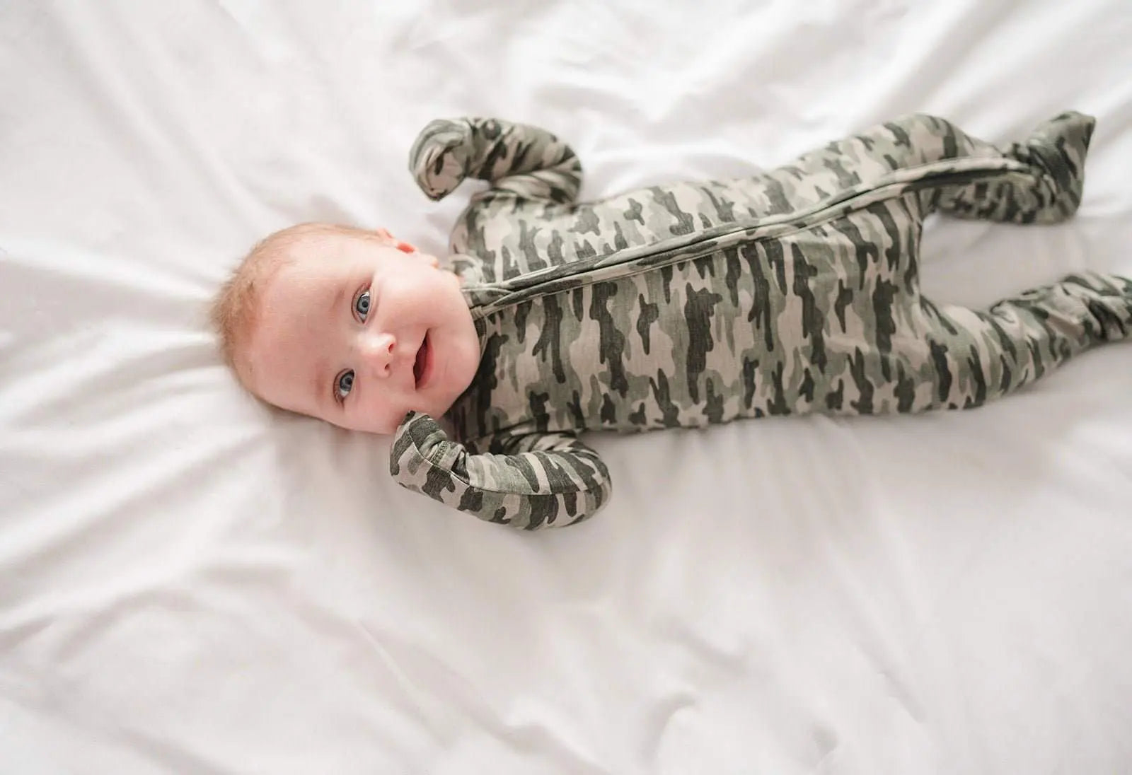 Harp Angel Boutique Soft Bamboo Viscose Zipper Romper with Camo Print for Baby Boys - Apparel & Accessories > Clothing > Baby & Toddler Clothing > Baby & Toddler Outfits Zipper