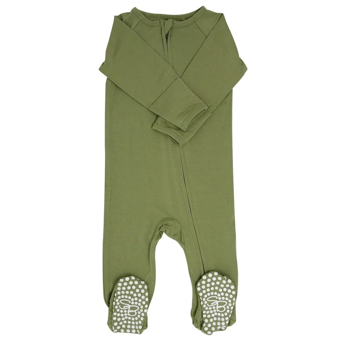 Sweet Bamboo Zippity Do Da Zipper Footie with Silicone Grips for Baby Comfort - 