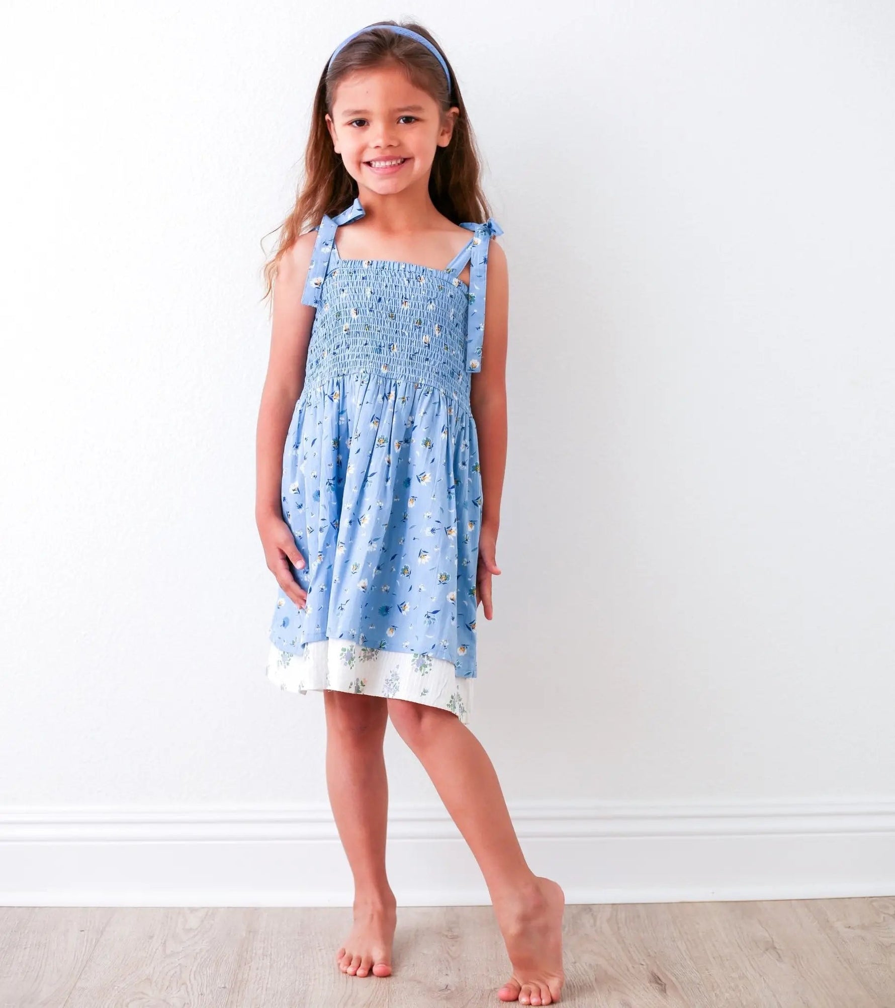 Zola Blue Floral Dress - Blue, Dress, Day Dress, One-piece garment, Textile | Everetts Place
