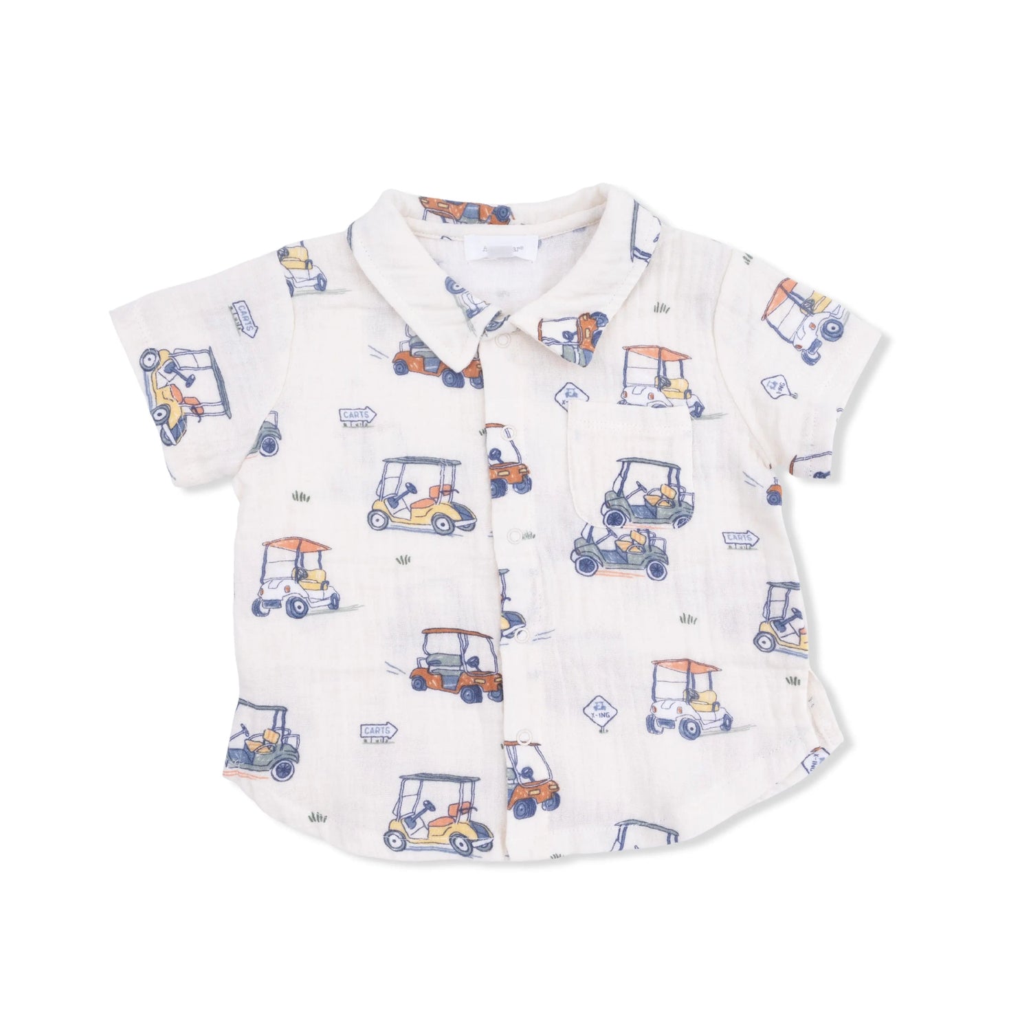 Angel Dear Zooming Golf Carts - Polo Button Up with Casual Short - 