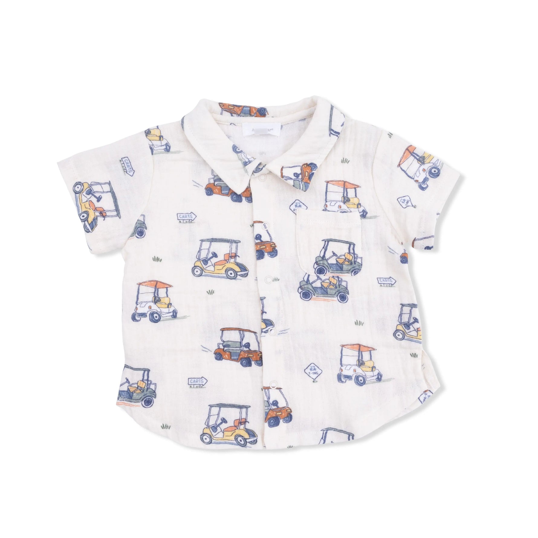 Angel Dear Zooming Golf Carts - Polo Button Up with Casual Short - 