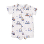 Zooming Golf Carts - Polo Shortie - Blue, Sleeve, Collar, Baby & Toddler Clothing, White | Everetts Place