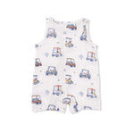 Angel Dear Zooming Golf Carts - Sleeveless Shortie Romper with Bucket Hat - 