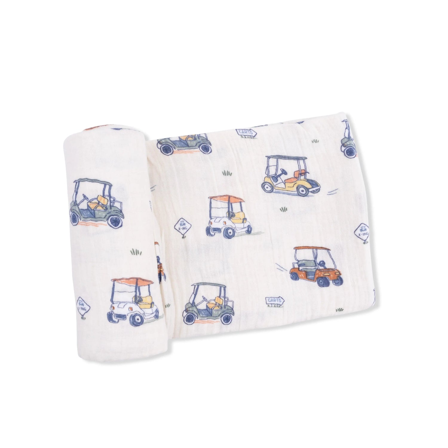 Angel Dear Zooming Golf Carts - Swaddle Blanket - 